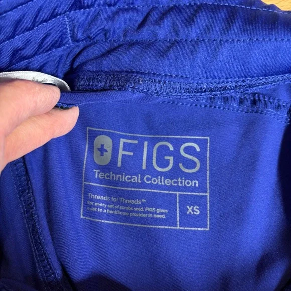 FIGS Women's Scrub Pants Cobalt Blue Drawstring Waist Cargo Pocket Comfort - Picture 10 of 10
